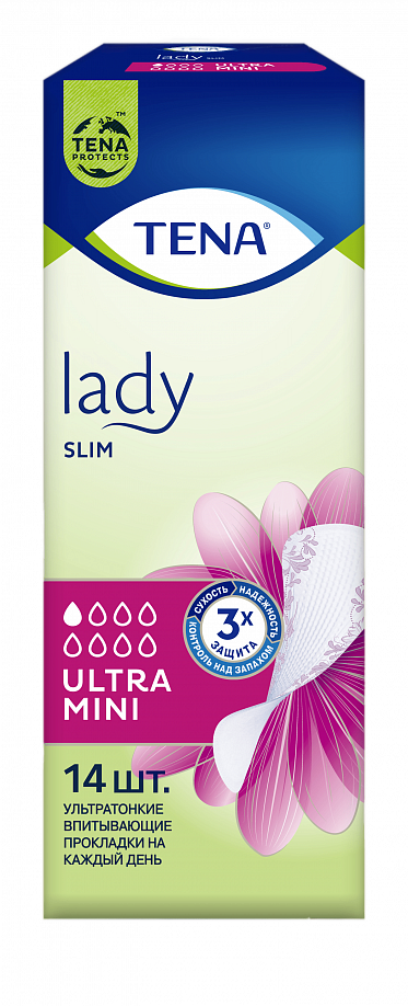 ТЕНА Lady Slim Ultra Mini <br> Ультратонкие урологические прокладки